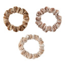 Kristin Ess Velvet Skinnies Scrunchie Set For Women - No Crease Scrunchies + Gentle Hair Ties For All Hair Types - Ponytail Holders, Elastic Hair Ties - Blonde 3 Pack