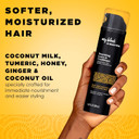 My Black Is Beautiful Nourishing Leave-In Conditioning Cream, For Curly And Coily Hair With Coconut Oil, Honey, And Tumeric, 6.3 Fl Oz