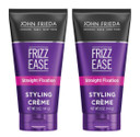 John Frieda Frizz-Ease Straight Fixation Styling Creme, 5 Ounces, Straight Hair Product For Smooth, Silky, No-Frizz Hair, Pack Of 2