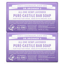 Dr. Bronner'S - Pure-Castile Bar Soap (Lavender, 5 Ounce, 2-Pack) - Made With Organic Oils, For Face, Body And Hair, Gentle And Moisturizing, Biodegradable, Vegan, Cruelty-Free, Non-Gmo