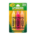 Lip Smacker Crayola Crayon Flavored Lip Balm Trio 3-Pack, Banana, Sherbert, Orange, Clear Matte, For Kids, Women, Men