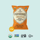 Puffworks Original Organic Peanut Butter Puffs, 1.2 Ounce (Pack of 6), Plant-Based Protein Snack, Gluten- and Rice-Free, Vegan, Kosher