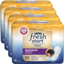 FitRight Fresh Start Postpartum and Incontinence Pads for Women, Maximum Absorbency (120 Count) Bladder Leakage Pads with The Odor-Control Power of ARM & HAMMER (30 Count, Pack of 4)