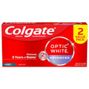 Colgate Optic White Advanced Teeth Whitening Toothpaste, 2% Hydrogen Peroxide Toothpaste, Icy Fresh, 4.5 Oz, 2 Pack