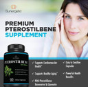 Premium Pterostilbene Supplement  Pterostilbene With Resveratrol & Quercetin  Supports Healthy Aging  Natural Source Pterostilbene 100Mg Per Serving  60 Capsules