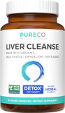 Organic Liver Cleanse Detox & Repair (Vegan, Non-GMO) Milk Thistle Extract (80% Silymarin), Dandelion Root, Artichoke Leaf, Yellow Dock - Liver Health Support Supplement - 60 Capsules (No Pills)