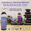 Viva Naturals Organic Massage Oil (8 fl. oz.) - Lavender Scented Relaxing Body Massage Oil for Massage Therapy - Perfect for Home Use & Professional Massages - Non-Greasy and Non-Sticky Formula