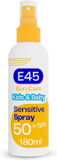 E45 Kids and Baby Sunscreen SPF50+ Spray for Face With Avocado Oil - UVA and UVB Protection- Dermatologically Tested and Fragrance-Free - Suitable For Dry, Sensitive and Eczema Prone Skin (180ml)