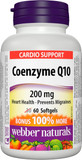 Webber Naturals Coenzyme Q10 (Coq10) 200 Mg, 60 Softgels, High Potency Antioxidant, For Heart Health And Cellular Energy Production