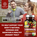 Number One Nutrition Premium D Mannose With Cranberry And Hibiscus [Max Strength, 1350Mg] Naturally Supports Urinary Tract Health, Flush Impurities And Bladder Health, 120 Veg Caps