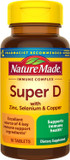 Nature Made Super Vitamin D Immune Complex, Vitamin D3, Selenium, Copper And Zinc Supplements For Immune Support, 70 Tablets, 70 Day Supply