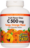 Natural Factors, Kids Chewable Vitamin C 500 Mg, Supports Immune Health, Bones, Teeth And Gums, Tangy Orange, 180 Count (Pack Of 1)