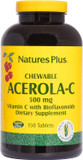 Naturesplus Acerola-C Complex Chewable, 500 Mg Vitamin C, 150 Vegetarian Tablets - Whole Fruit Supplement, Promotes Immune Support, Antioxidant - Gluten-Free - 150 Servings