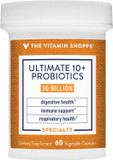 The Vitamin Shoppe Ultimate 10+ Probiotics, 30 Billion Cfus For Digestive Health, Immune Support And Respiratory Health (60 Vegetable Capsules)