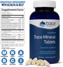 Trace Minerals Concentrace Tablets | Full Spectrum Ionic Minerals Dietary Supplement | Magnesium, Chloride, Potassium | Low Sodium Energy, Electrolytes, Hydration | 300 Tablets
