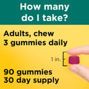 Nature Made Fiber Gummies 5 G Per Serving, Fiber Supplement For Digestive Health Support, 90 Gummies, 30 Day Supply