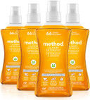Method Liquid Laundry Detergent; Ginger Mango Scent; Plant-Based Stain Remover; 66 Loads Per 53.5 Fl Oz Bottle; 4 Pack (264 Total Loads); Packaging May Vary