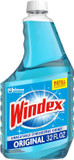 Windex Glass Cleaner Spray, Original Blue Window Cleaner Works On Smudges And Fingerprints, Bottle Made From 100% Recovered Coastal Plastic, 32 Fl Oz