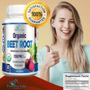 Yummyvite Organic Beet Root Powder Tablets - 1350Mg With Black Pepper For Faster Absorption - Boosts Nitric Oxide For Energy And Stamina - 60 Tablets