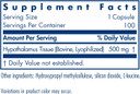 Allergy Research Group Hypothalamus Supplement - Endocrine Support, Natural Glandular, 500Mg Adrenal Support, Adrenal Pituitary, Adrenal Gland Function, Bovine, Lyophilized, Vegicaps - 100 Count