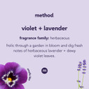 Method Foaming Hand Wash, Violet + Lavender, Reusable Silver Aluminum Bottle, Biodegradable Formula, 10 Oz (Pack Of 3)