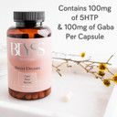 Blyss Nutrition 5Htp 100Mg With Gaba Supplement - Gaba For Calm Sleep Supplement - 5-Htp Mood Support Supplement - Promotes Better Mood Deep Relaxation & Sleep - Pure & Vegan Htp-5 Capsules For Women