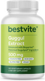 Bestvite Guggul Extract 500Mg (120 Vegetarian Capsules) - Backed By Clinical Research, Patented And Standardized, Enhanced By Bioperine - No Fillers - No Stearates - Vegan - Non Gmo - Gluten Free