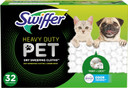 Swiffer Sweeper Pet, Heavy Duty Dry Sweeping Cloth Refills With Febreze Odor Defense, 32 Count, Liquid