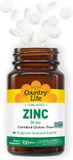 Country Life Zinc 50Mg, Amino Acid Chelate, 100 Tablets, Certified Gluten Free, Certified Vegan, Non-Gmo Verified