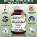 Natural Nutra Calcium Magnesium Zinc Supplement With Vitamin D3 For Bone Strength, Health Gluten Free And Sugar Free, Essential Mineral Complex (100 Count)