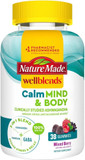Nature Made Wellblends Calm Mind & Body, Magnesium Citrate, Ashwagandha 125Mg & Gaba 100Mg Blend For Stress Relief, 38 Gummy Vitamins