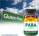 Country Life Paba, 1,000Mg, 60 Tablets, Certified Gluten Free, Certified Vegan, Certified Halal