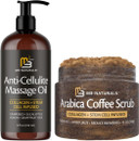 M3 Naturals Anti Cellulite Massage Oil + Arabica Coffee Body Scrub