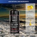 Dead Sea Collection 3 In 1 Body Wash For Men  Sandalwood Cleanser For Body, Hair And Face - Pack Of 2 Bottles (33,8 Fl. Oz. Each)