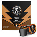Death Wish Coffee Co. Medium Roast Single Serve Pods - Extra Kick Of Caffeine - Lighter Blend Of Bold Arabica & Robusta Beans - Usda Organic Bold Full Body Roast For A Day Lift (50 Count)