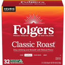 Folgers Classic Roast Medium Roast Coffee, 128 Keurig K-Cup Pods