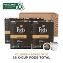 Peet'S Coffee, Medium Roast K-Cup Pods For Keurig Brewers - Cafã£Â© Domingo 88 Count (4 Boxes Of 22 K-Cup Pods)