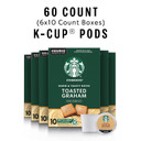 Starbucks Flavored K-Cup Coffee Pods, Toasted Graham For Keurig Brewers, 6 Boxes (60 Pods Total)