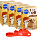 Pillsbury Hot Roll Mix, 16-Ounce Box (Pack Of 4) With By The Cup Swivel Spoon