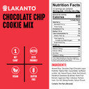 Lakanto Sugar Free Chocolate Chip Cookie Mix - Sweetened With Monk Fruit Sweetener, Gluten Free, Keto Diet Friendly, Vegan, 2G Net Carb, Almond Flour, Sea Salt (12 Cookies)