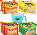Maruchan Ramen Variety 12 Pack, 4 Flavors + By The Cup Microwavable Soup Bowl