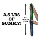 By The Cup Giant Gummy Worm, Blue Raspberry and Green Apple Flavored, 2.5 lbs