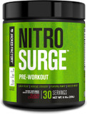 Jacked Factory Nitrosurge Pre Workout Supplement - Endless Energy, Instant Strength Gains, Clear Focus, Intense Pumps - No Booster & Preworkout Powder With Beta Alanine - 30 Servings, Cherry Limeade
