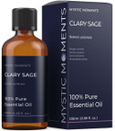 Mystic Moments | Clary Sage Essential Oil 100Ml - Pure & Natural Oil For Diffusers, Aromatherapy & Massage Blends Vegan Gmo Free
