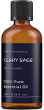 Mystic Moments | Clary Sage Essential Oil 100Ml - Pure & Natural Oil For Diffusers, Aromatherapy & Massage Blends Vegan Gmo Free