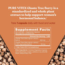 Vitex Pure 400 Mg Chasteberry  Natural Pms Support, Balance Hormones, Regulate Cycle, Promote Skin Health  Full-Spectrum & Standardized  60 Vegan Soft Capsules