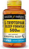 Mason Natural L-Tryptophan Sleep Formula 500 Mg - Essential Amino Acid, Advanced Sleep Aid, Supports Restful Sleep, 60 Capsules