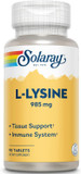 Solaray L-Lysine - 90 Tablets - Tissue & Immune System Support - Vegan, Non-Gmo - 30 Servings