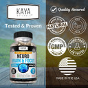 Kaya Naturals - Neuro Brain For Memory & Focus - Nootropic Energy Capsule - Nootropic Brain Support Supplement - Focus & Concentration & Learning Accuracy - Cognitive Function - 60 Count