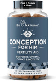 Conception For Him  Fertility Supplements For Men, Male Fertility Booster & Prenatal  Optimal Sperm Count, Motility Strength  Ashwagandha, Folate Folic Acid,Magnesium & Zinc  60 Veg Soft Capsules